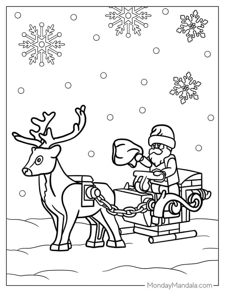 Santa coloring pages free pdf printables