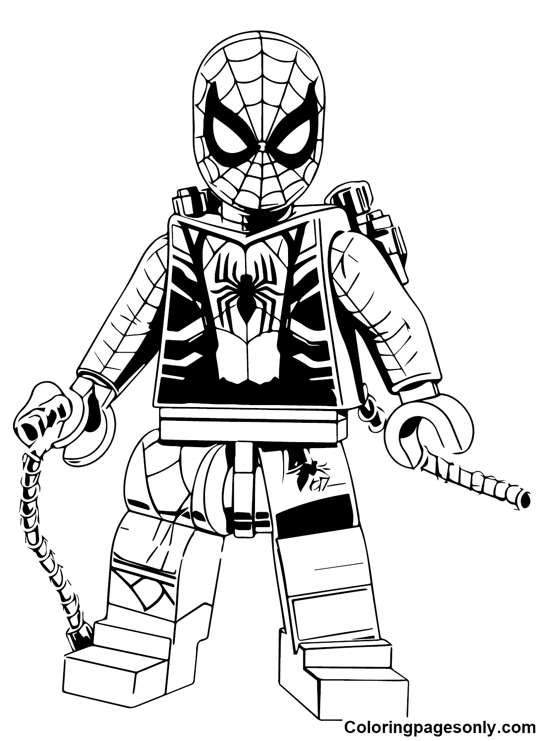 Lego spiderman coloring pages printable for free download