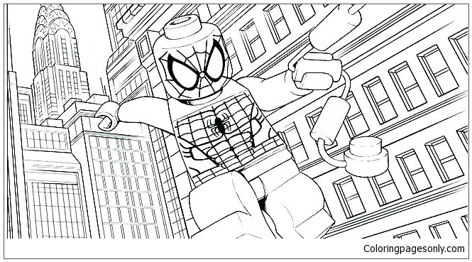 Lego spider man coloring page