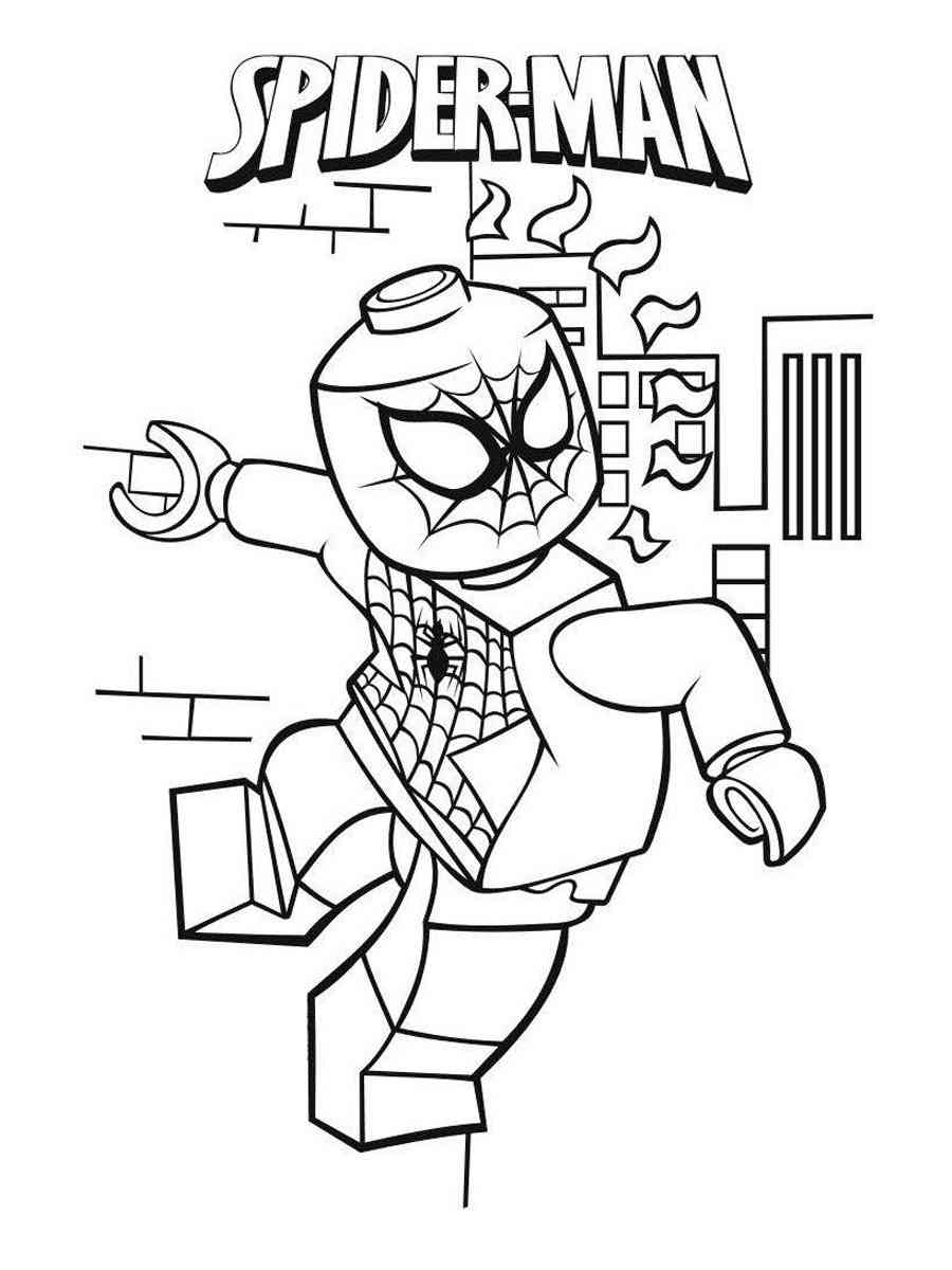 Lego spiderman coloring pages