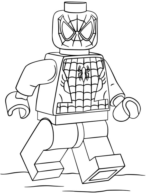 Lego spiderman coloring page