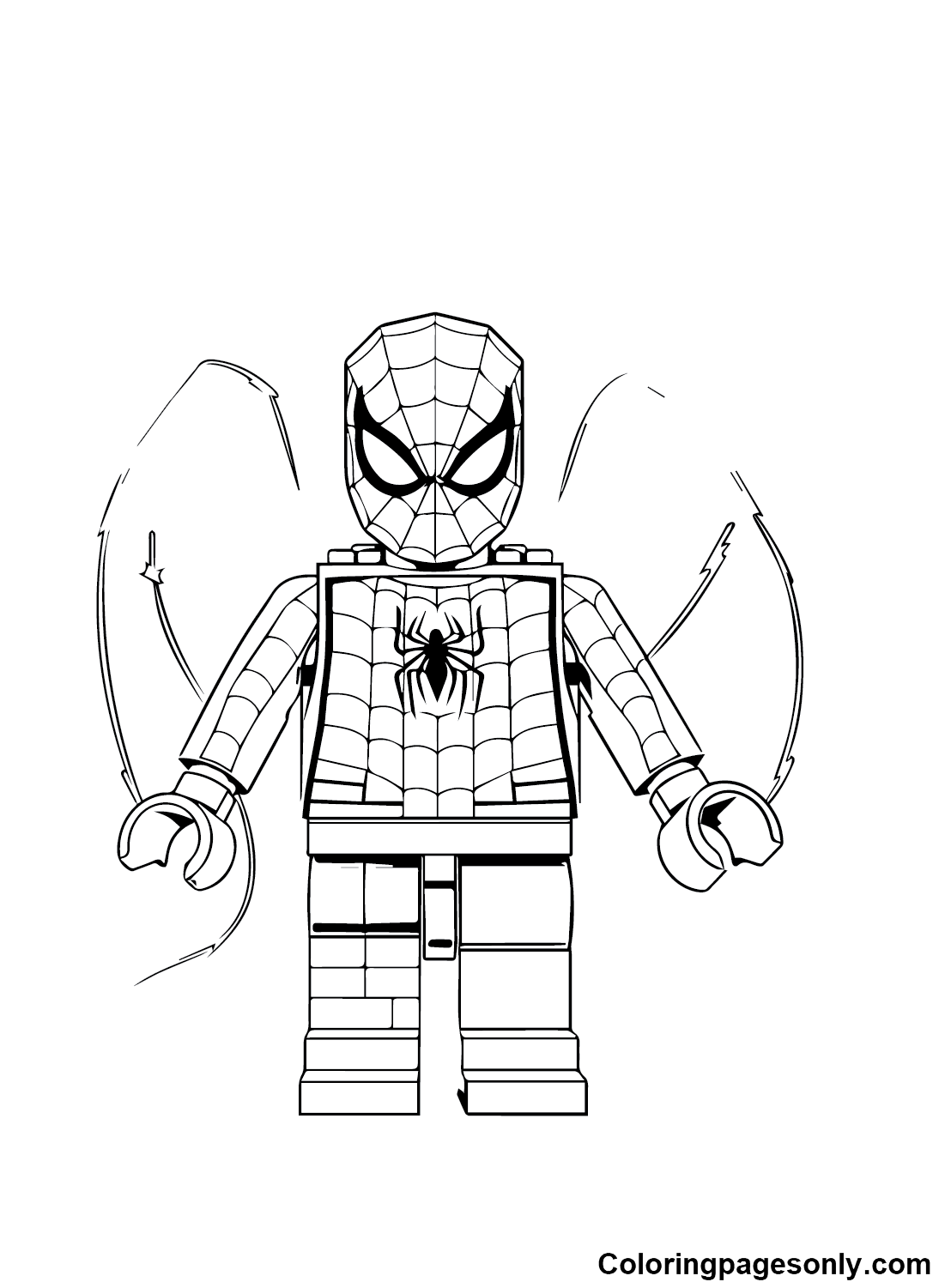 Lego spiderman coloring pages printable for free download