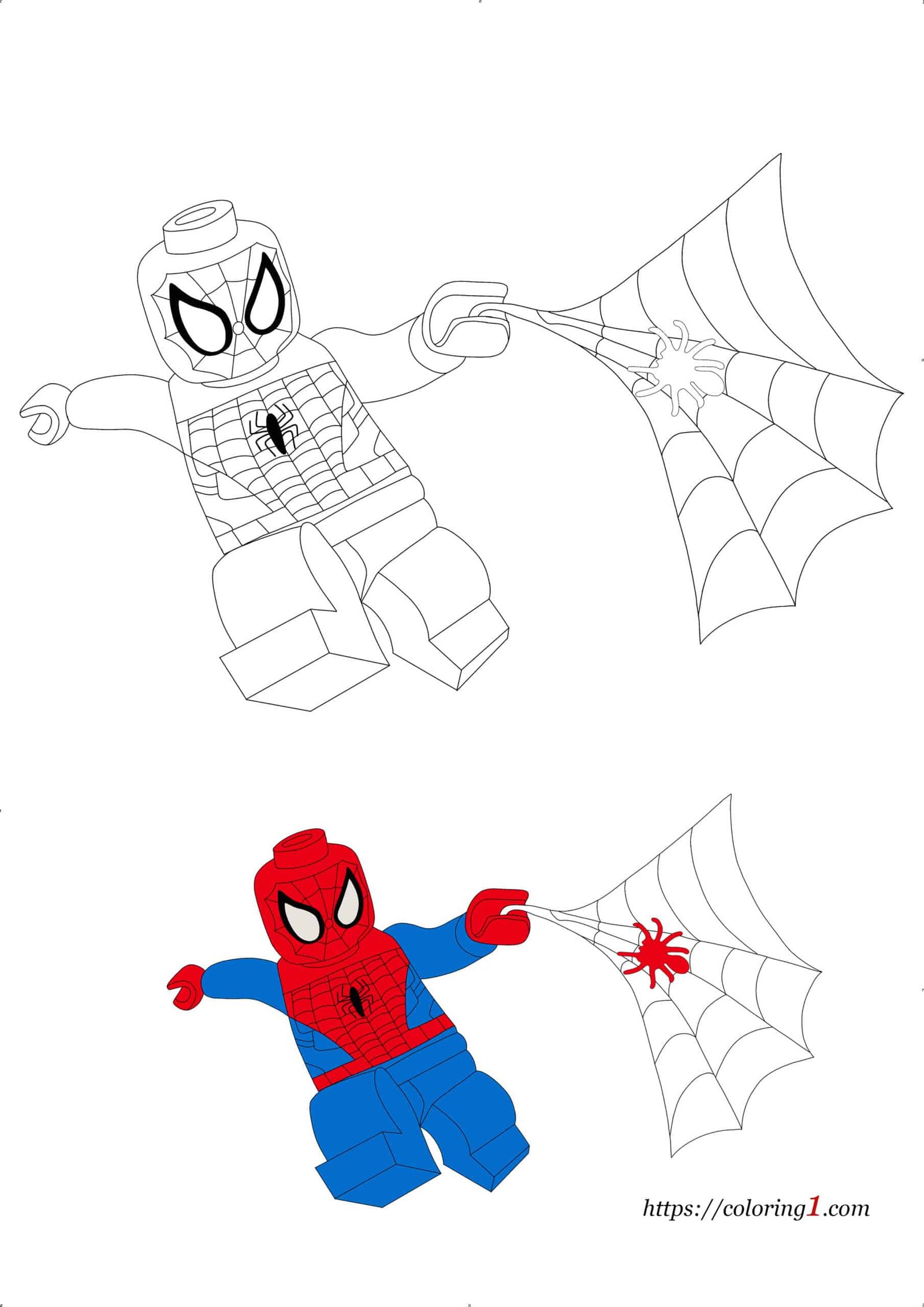 Lego spiderman coloring pages