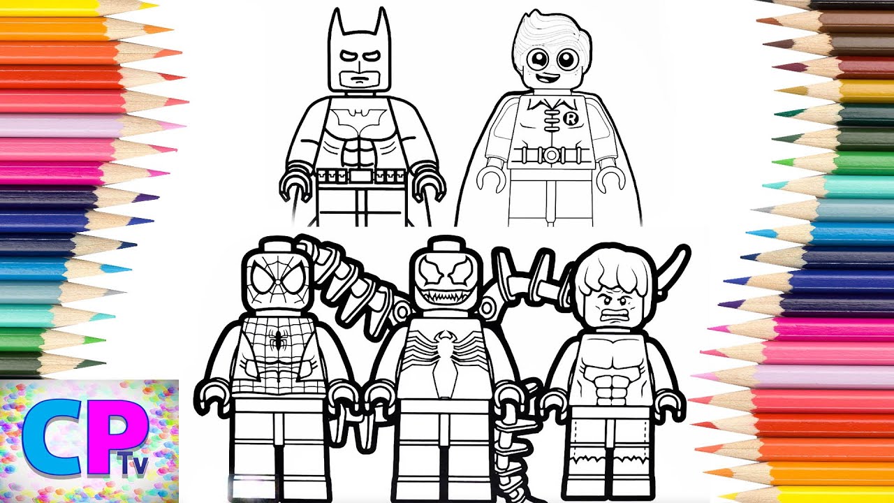 Lego spideranvenobatanrobin coloring pagessuperheroes drawing coloring pages tv