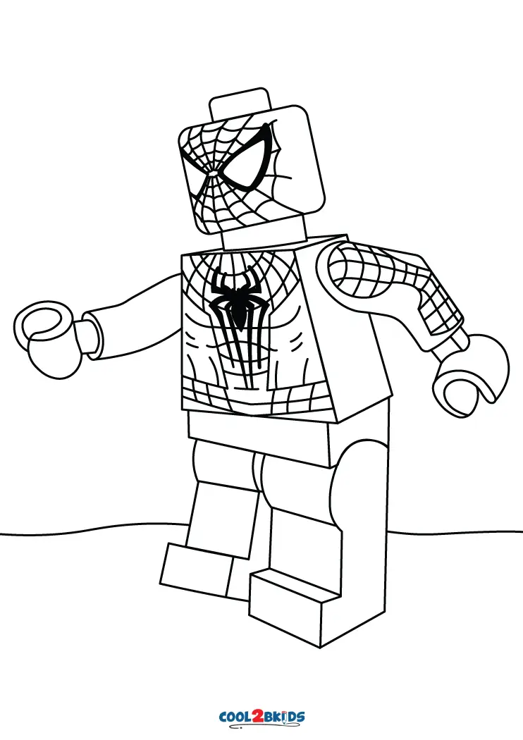 Free printable lego spiderman coloring pages for kids