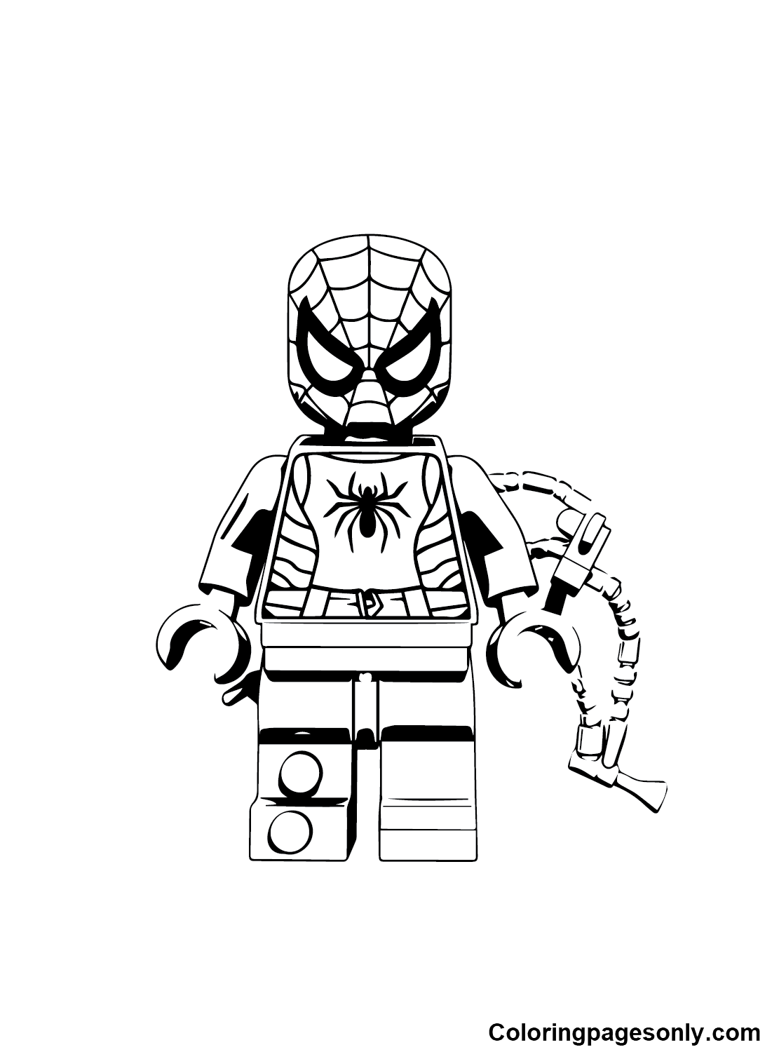 Lego spiderman coloring pages printable for free download