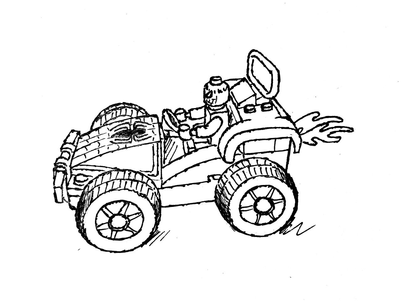 Spiderman lego car colouring page by giston on