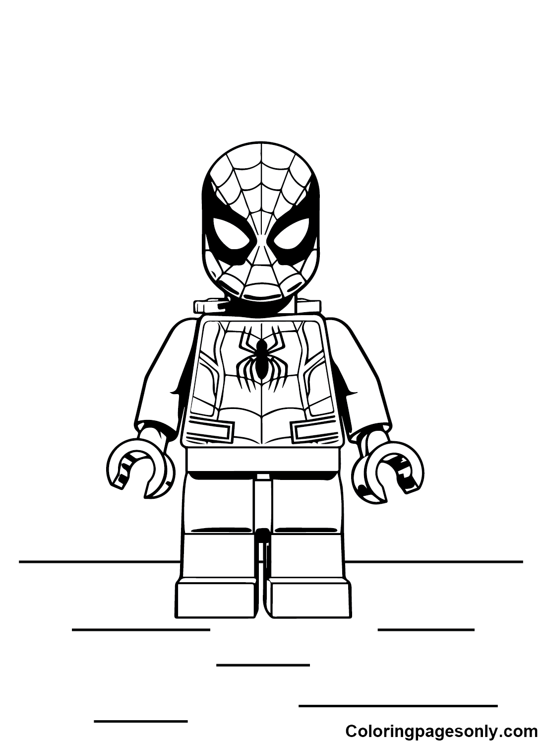 Lego spiderman coloring pages printable for free download