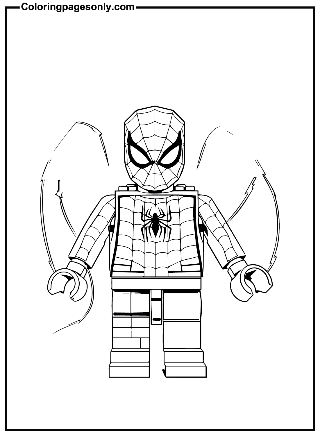 Lego spiderman no way home coloring page