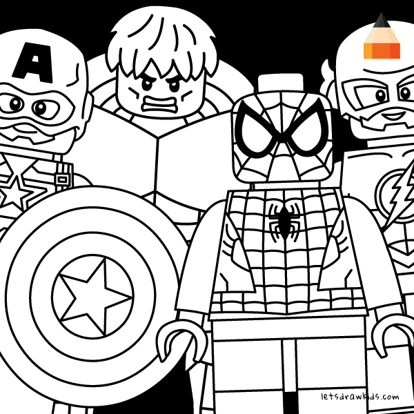 How to draw lego avengers minifigures