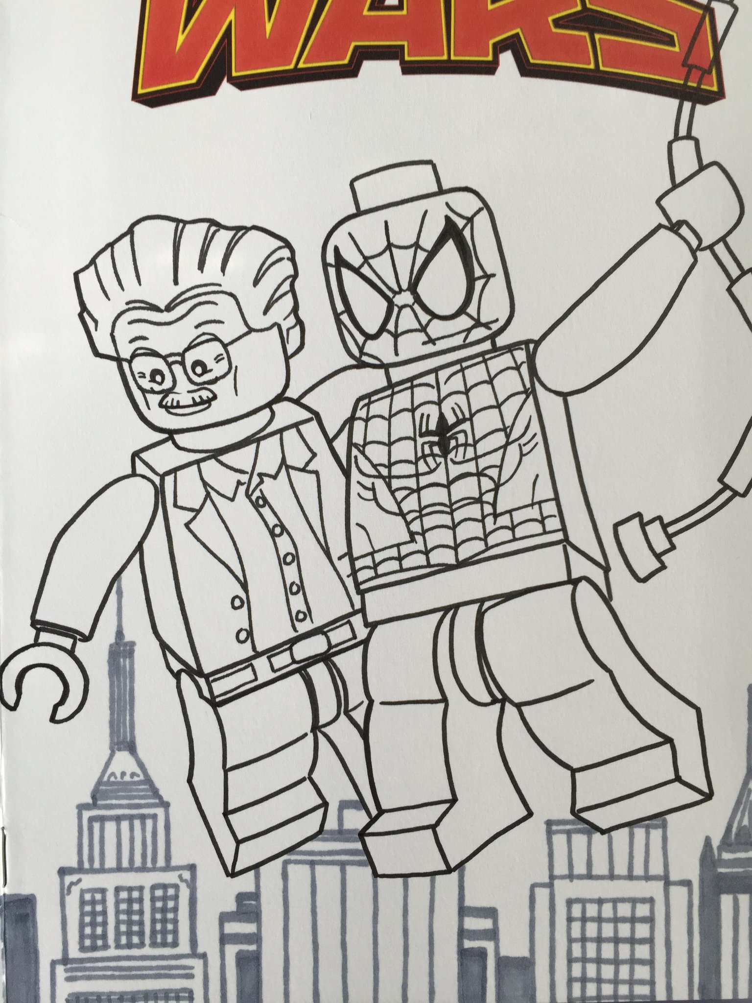 Dan veesenmeyer on x lego marvel spidey stan lee sketch cover mission inks wip httptcocuhgcloi x