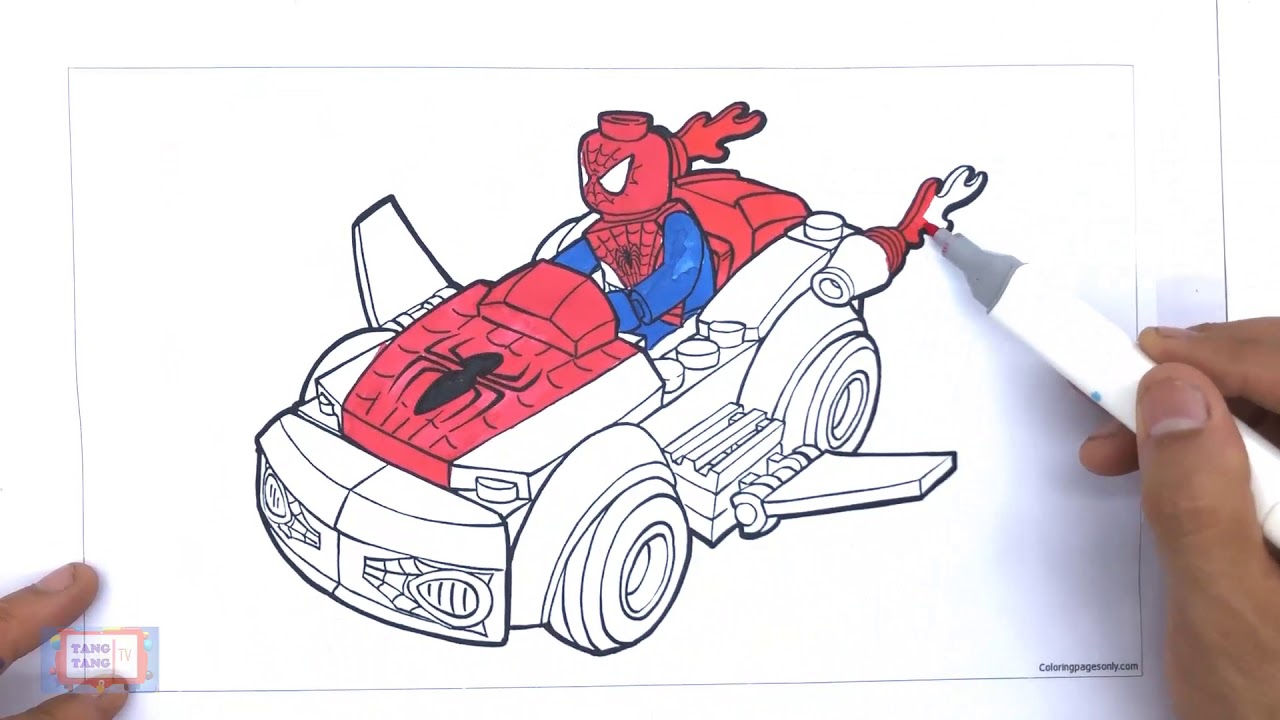 Lego spiderman coloring pages