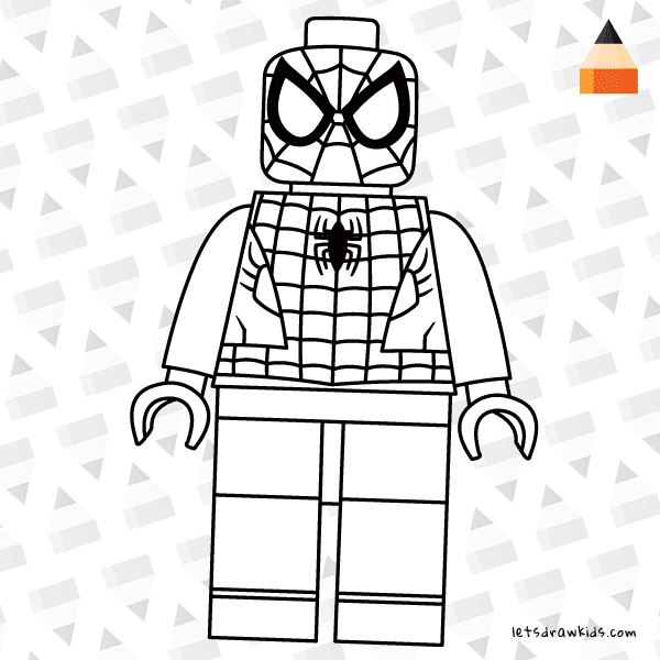 How to draw lego spiderman