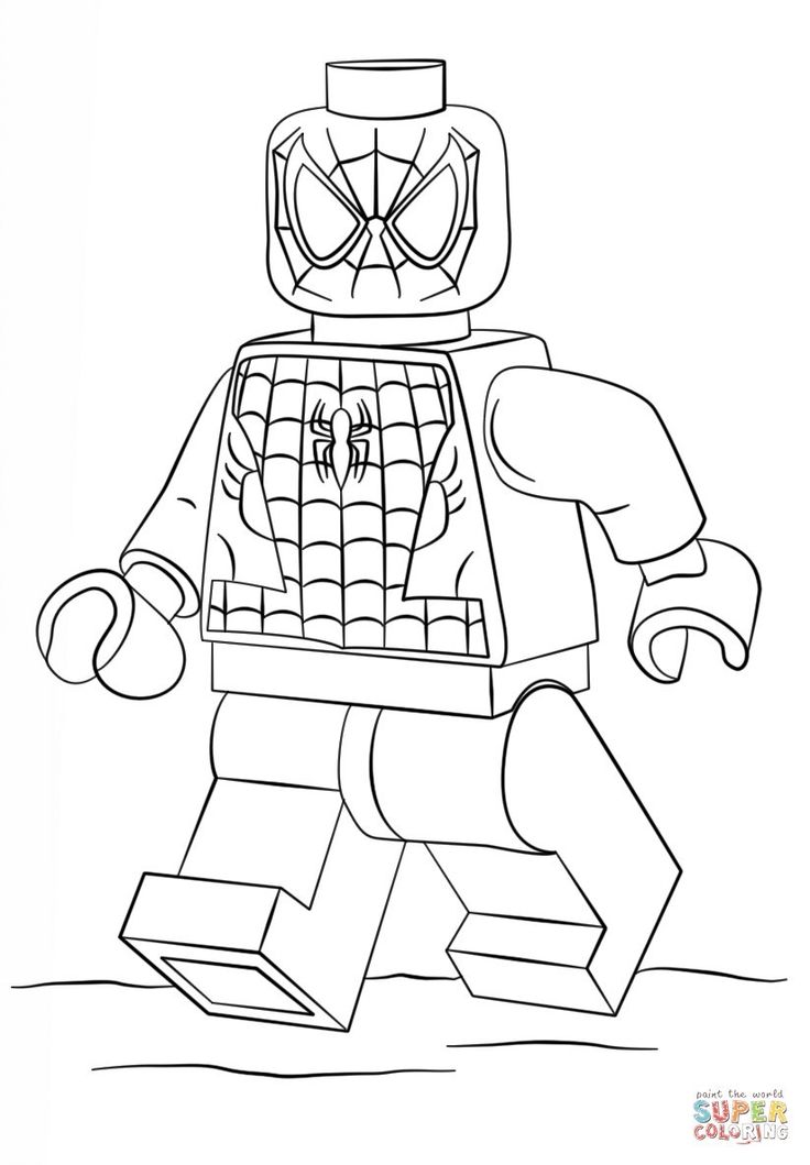 Beautiful picture of lego spiderman coloring pages