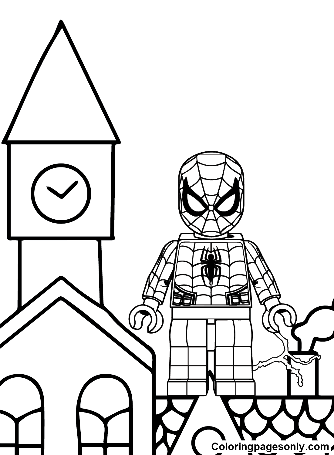 Lego spiderman coloring pages printable for free download