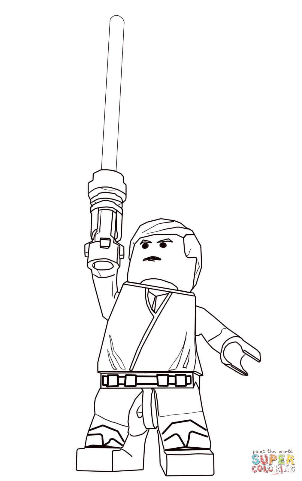 Lego star wars luke skywalker coloring page free printable coloring pages