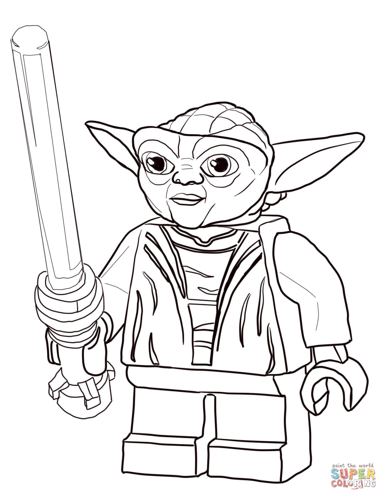 Lego star wars master yoda coloring page free printable coloring pages