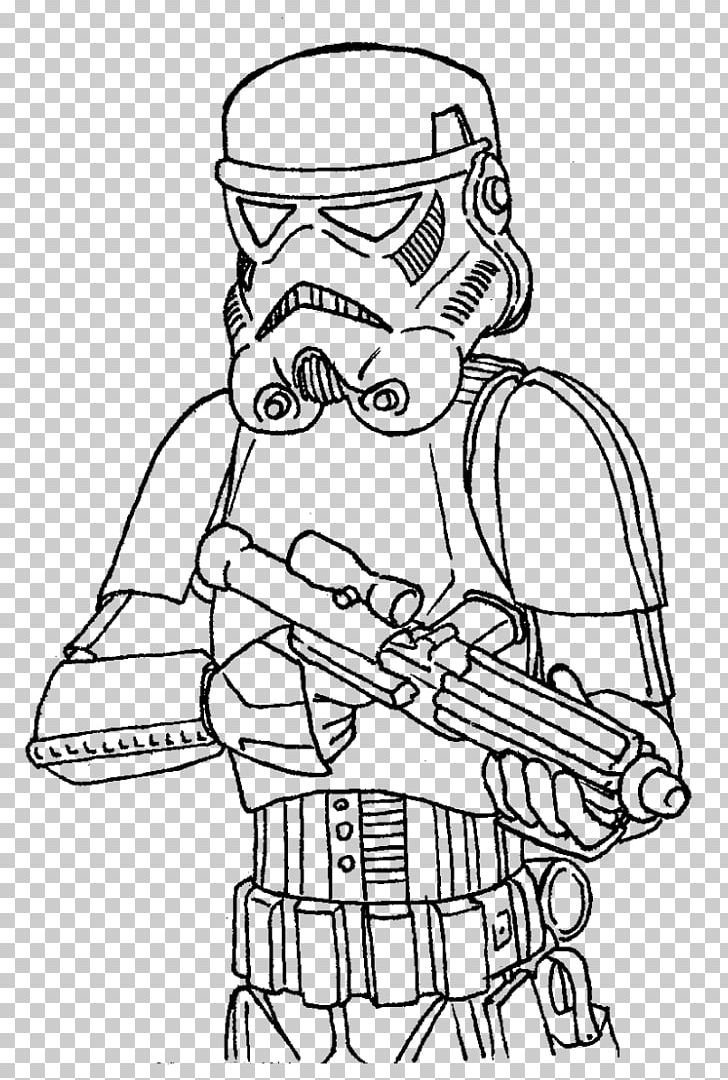 Stormtrooper coloring book darth maul drawing clone trooper png clipart angle arm art black and white