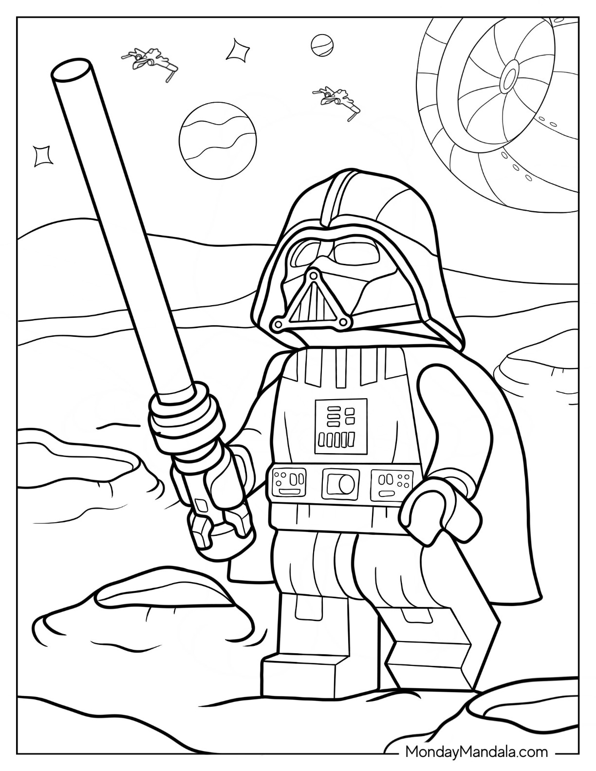 Lego star wars coloring pages free pdf printables