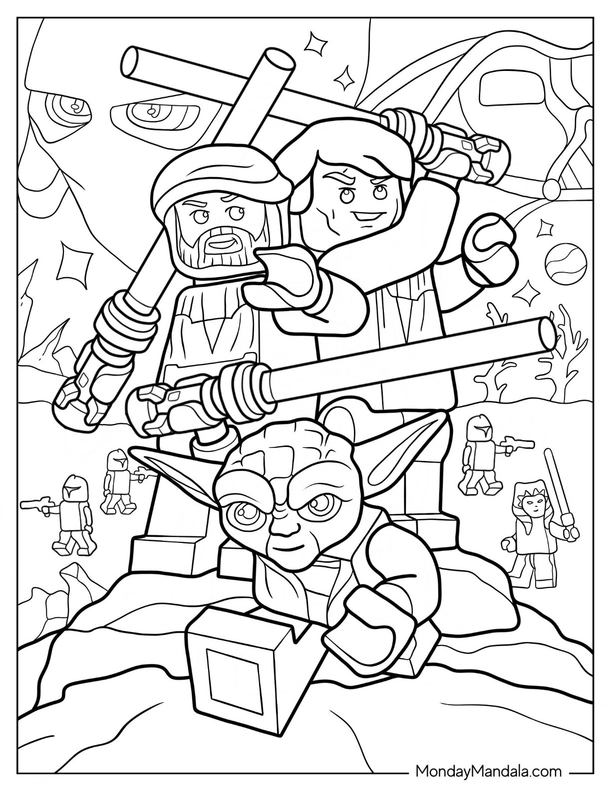 Lego star wars coloring pages free pdf printables