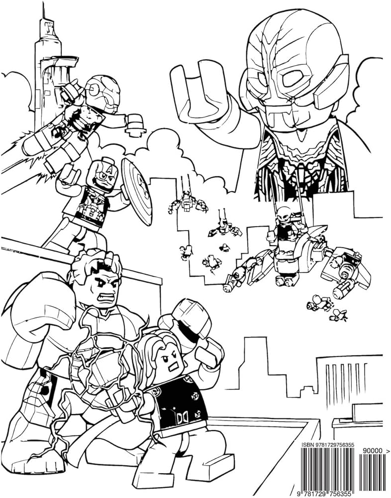 Lego marvel avengers coloring book coloring book for kids and adults activity book with fun easy and relaxing coloring pages books