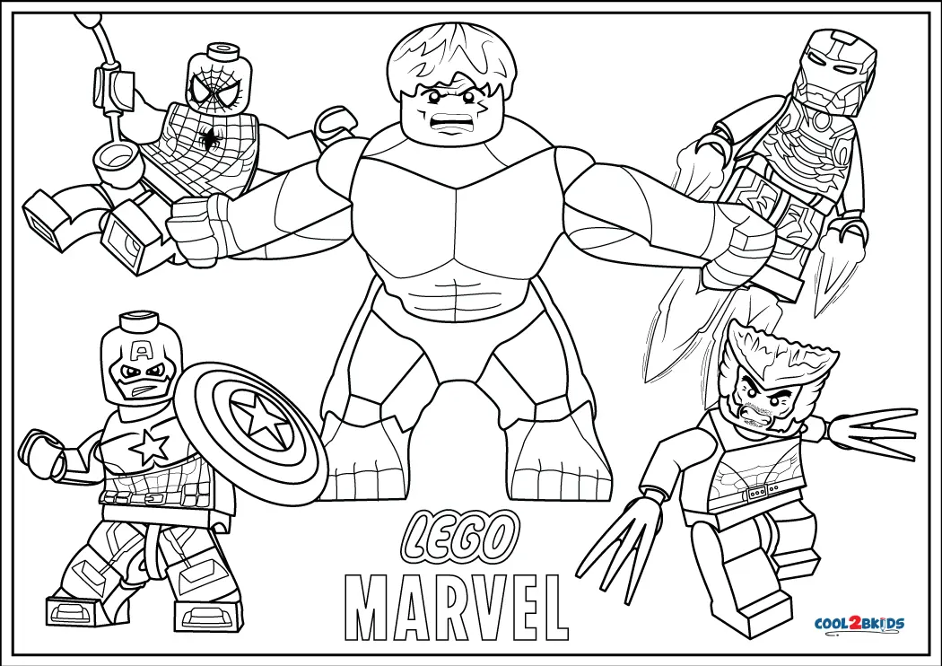 Free printable lego marvel coloring pages for kids