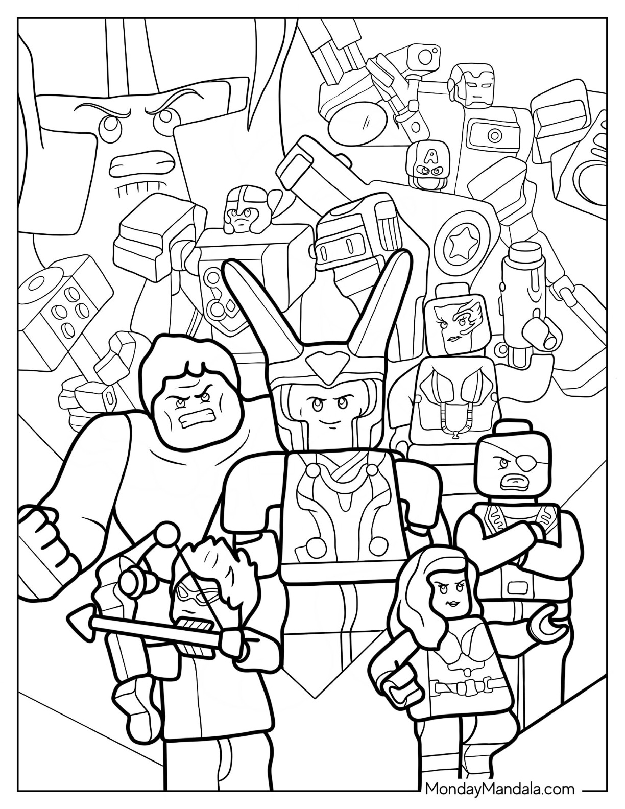 Lego avengers coloring pages free pdf printables