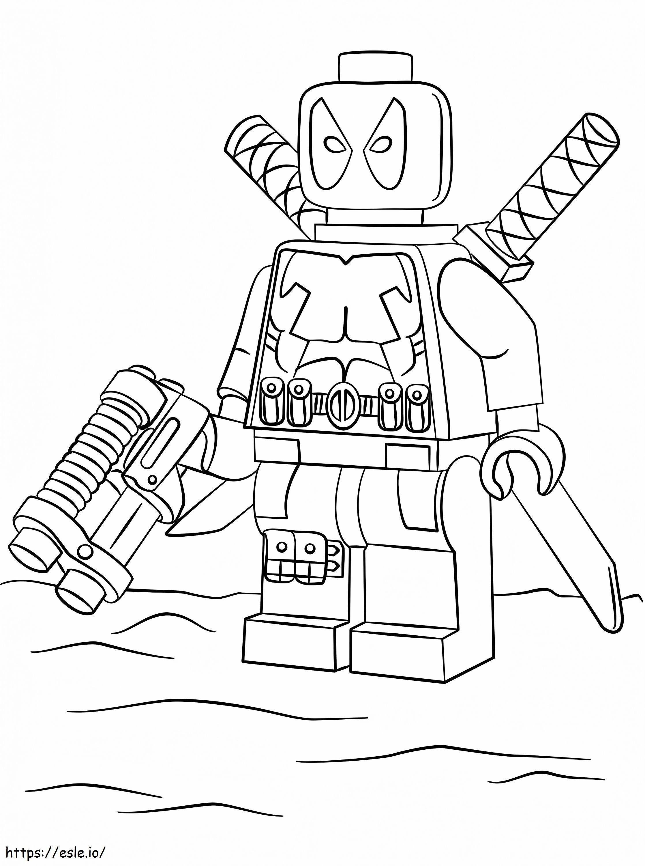 Deadpool lego a coloring page