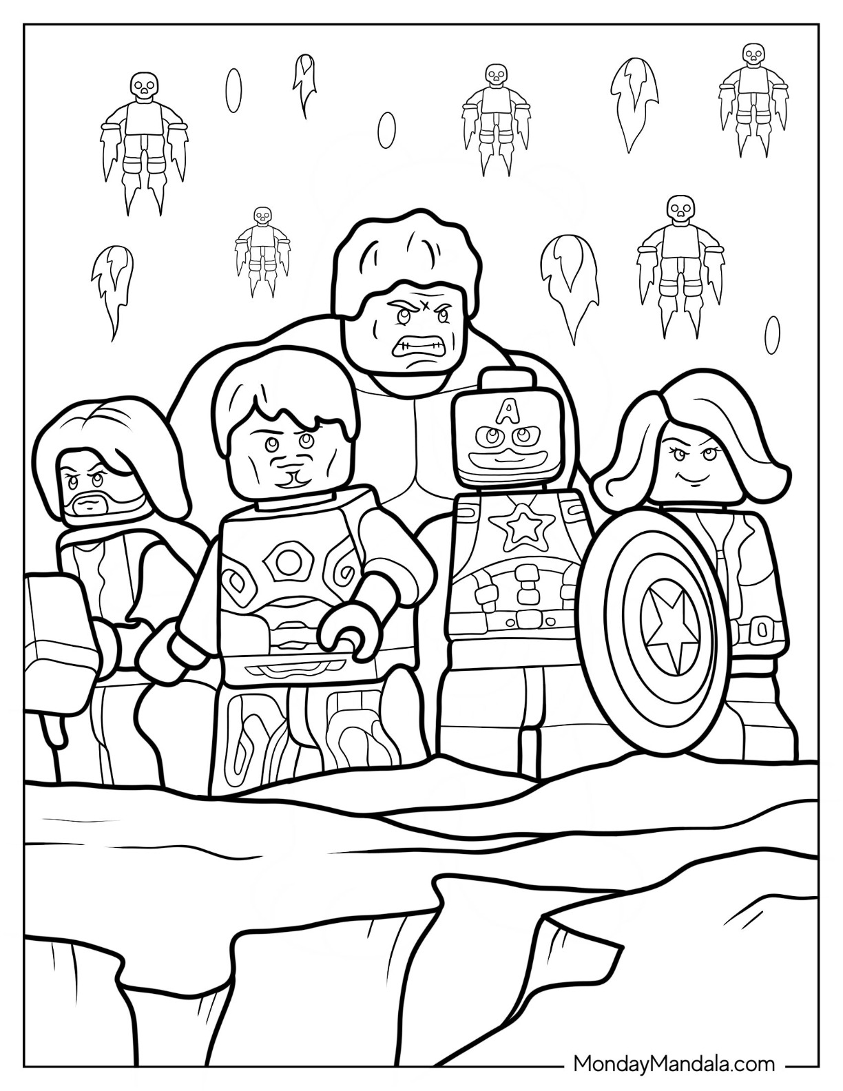 Lego avengers coloring pages free pdf printables