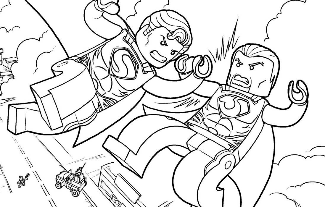 Lego superhero coloring pages