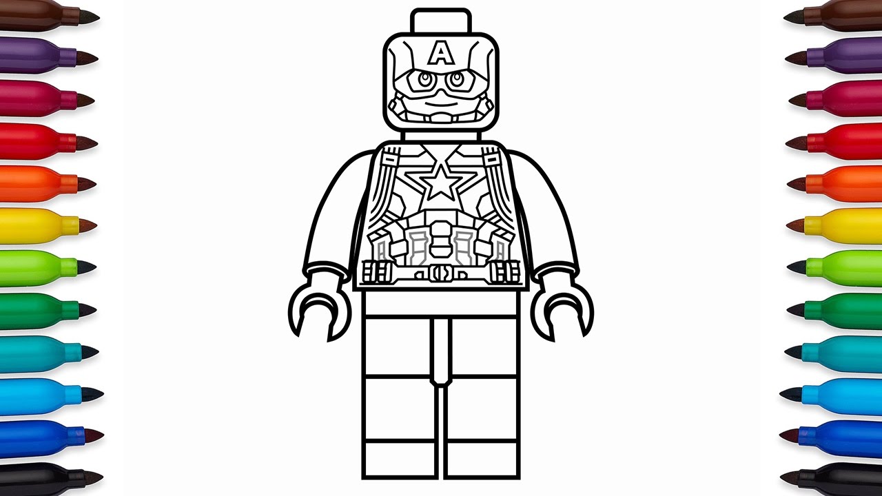 How to draw lego captain aerica