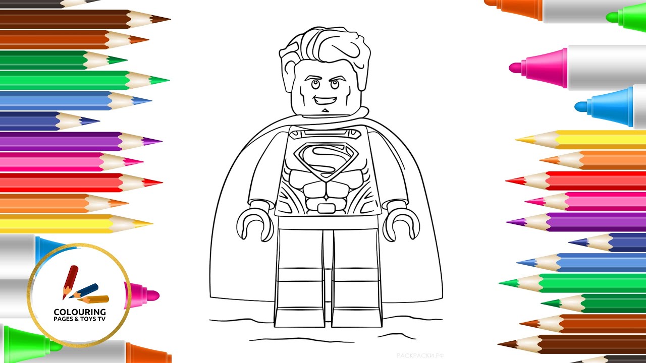 Lego superan colouring pages dc coics