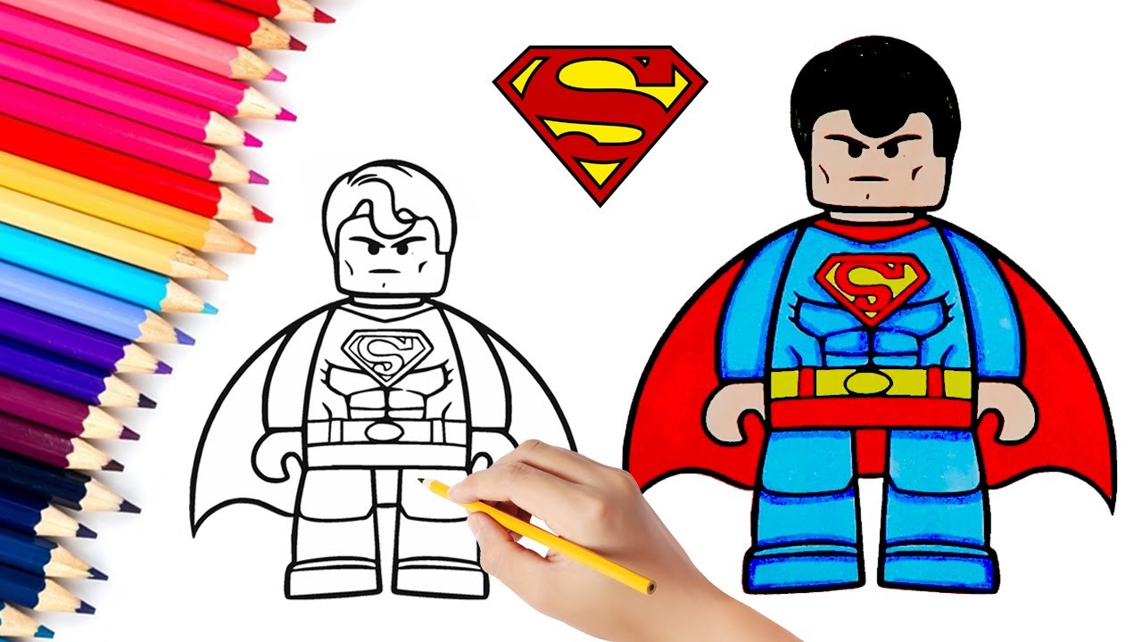 Lego superman coloring pages superhero coloring drawing and coloring for kids