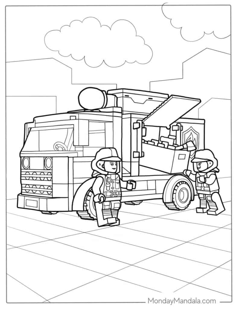 Fire truck coloring pages free pdf printables