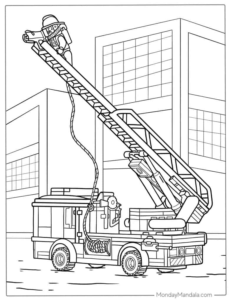 Fire truck coloring pages free pdf printables