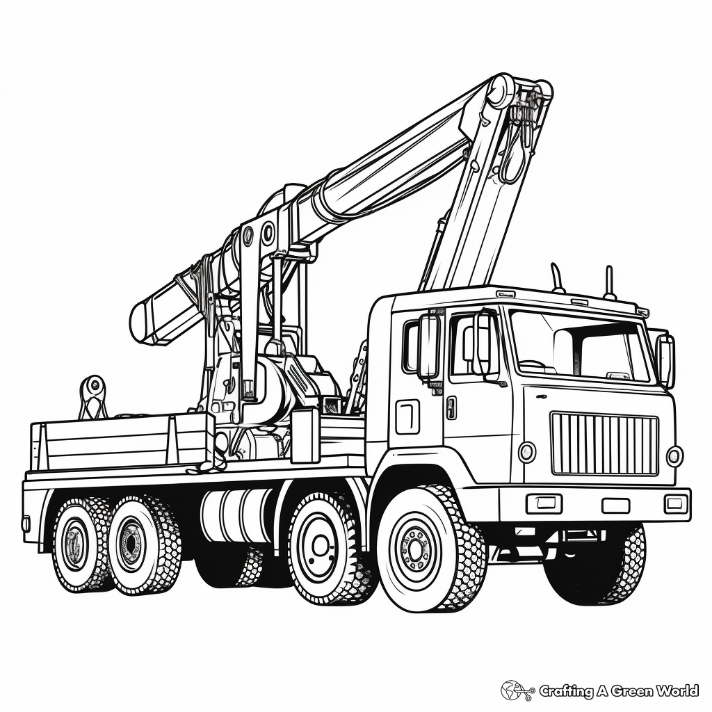 Crane truck coloring pages