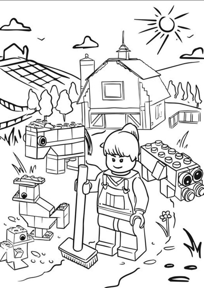 Free easy to print lego coloring pages