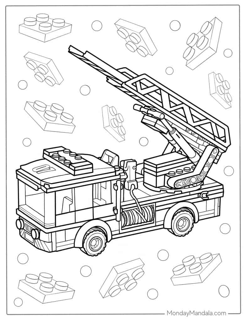 Fire truck coloring pages free pdf printables