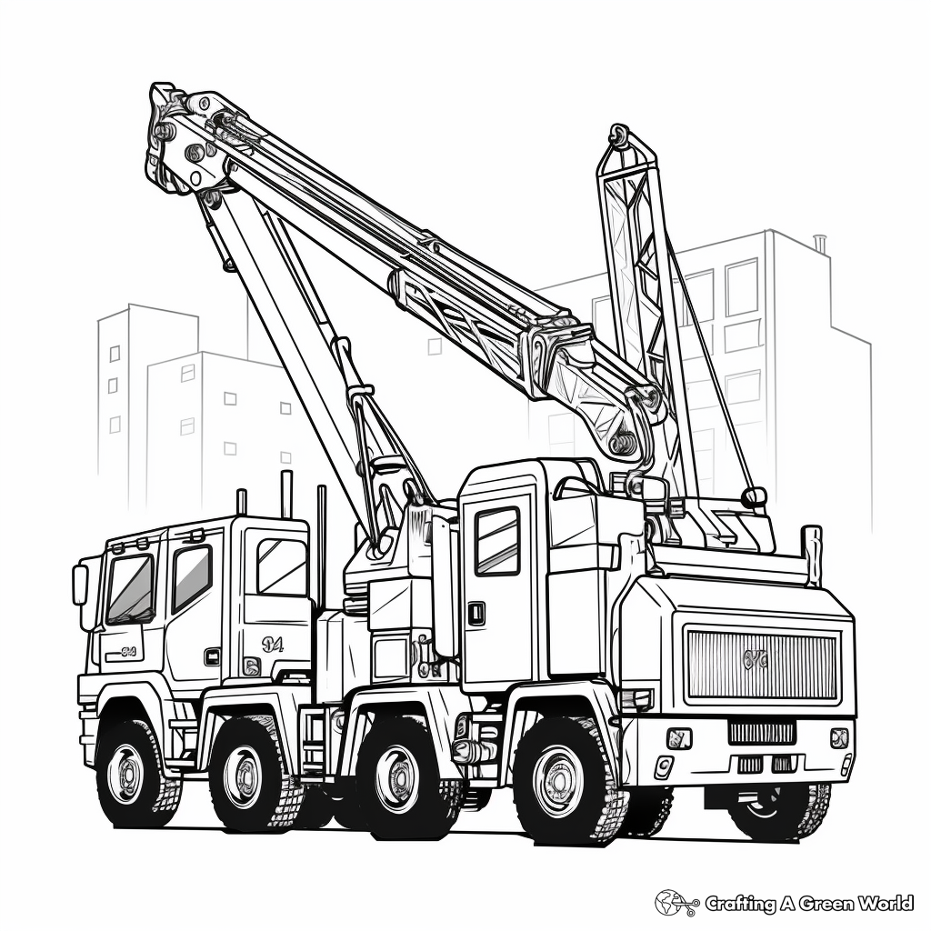 Crane truck coloring pages