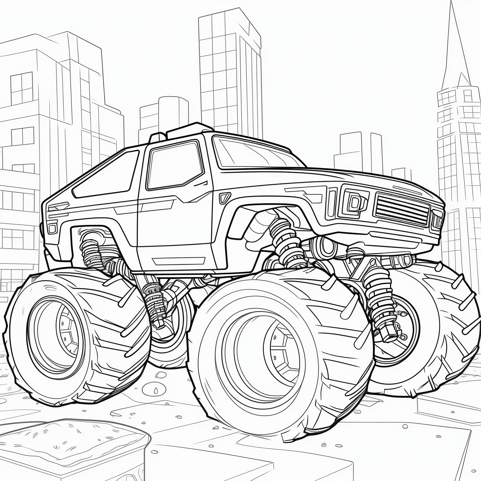 Monster truck coloring pages free printable