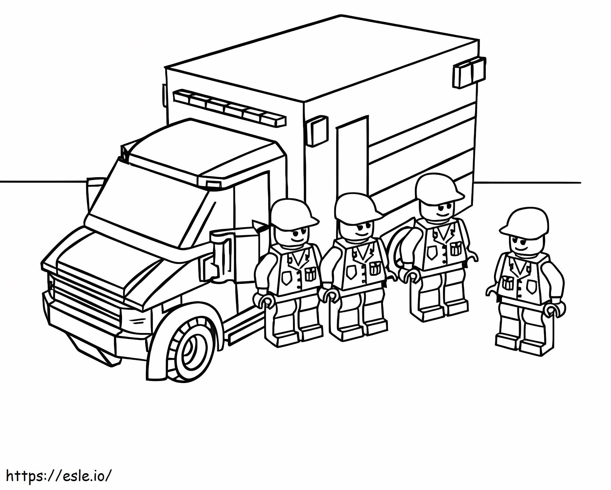 Lego ambulance coloring page