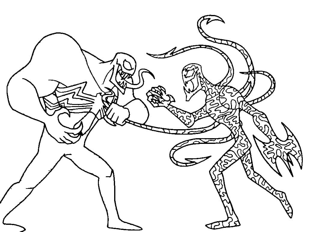 Carnage and venom coloring page