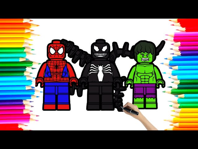 Marvel lego coloring page spider