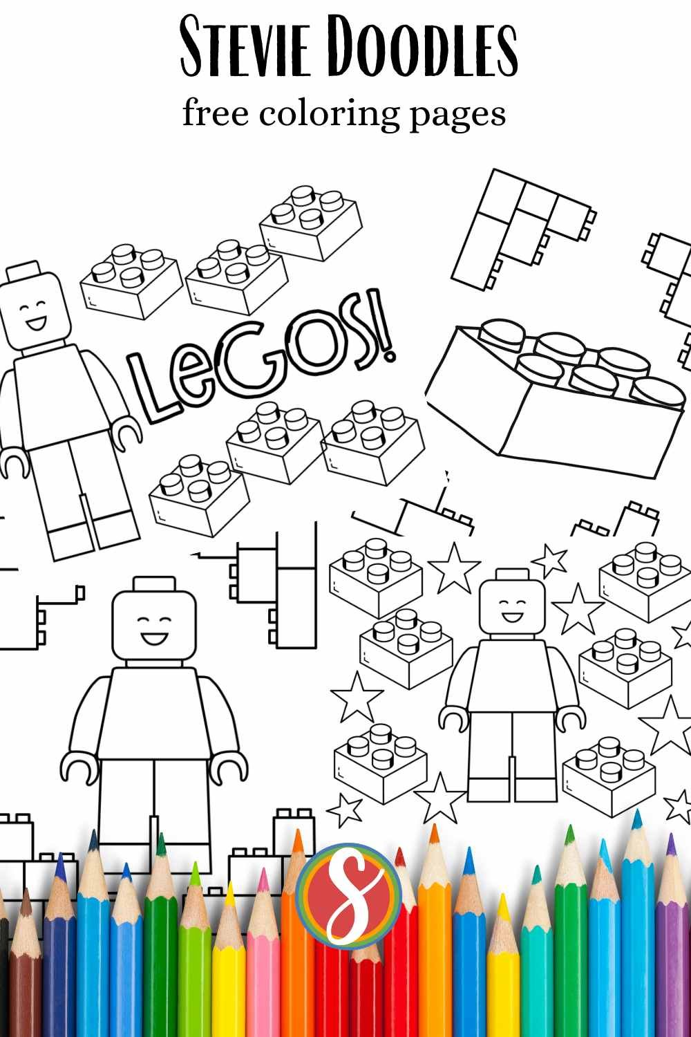 Free lego coloring pages â stevie doodles