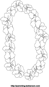Hawaii flower lei necklace coloring page