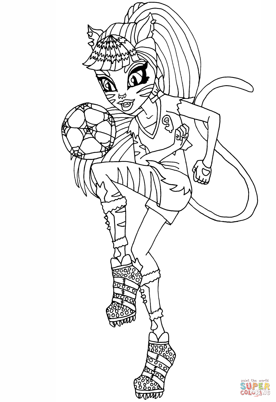 Ghoul sports toralei coloring page free printable coloring pages