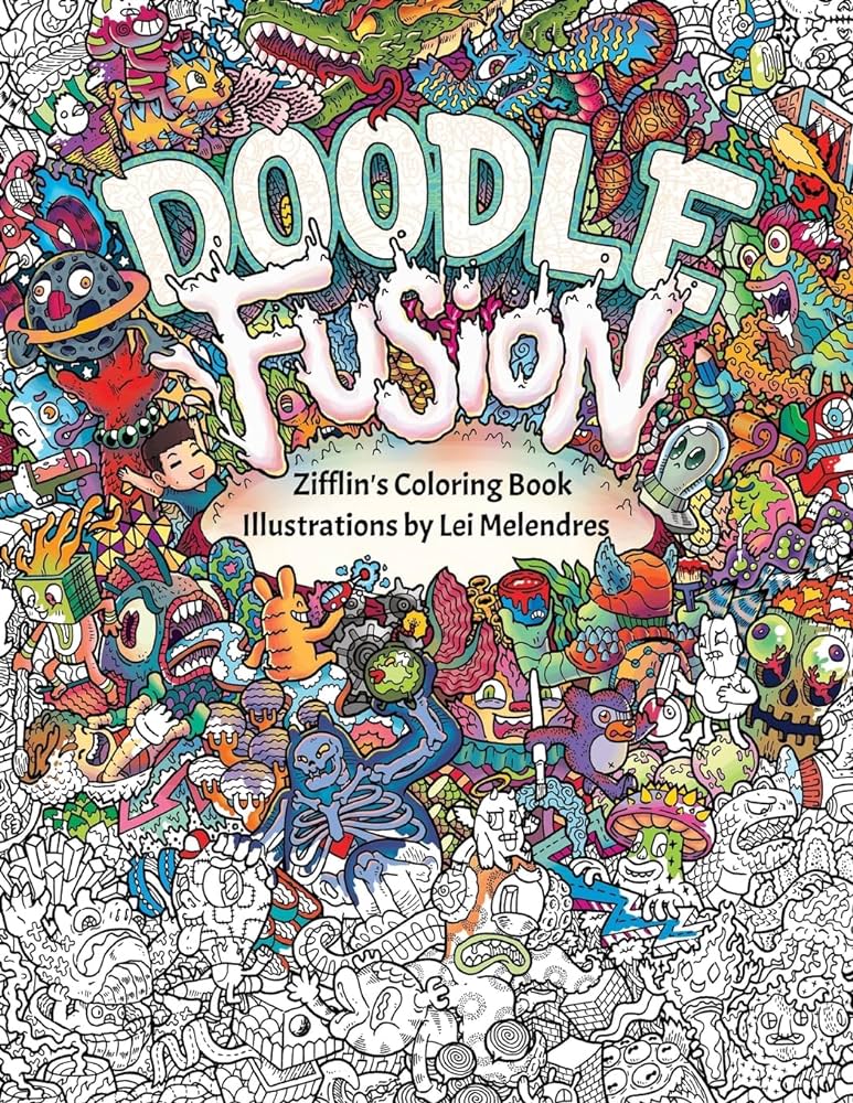 Doodle fusion zifflins coloring book zifflin melendres lei books