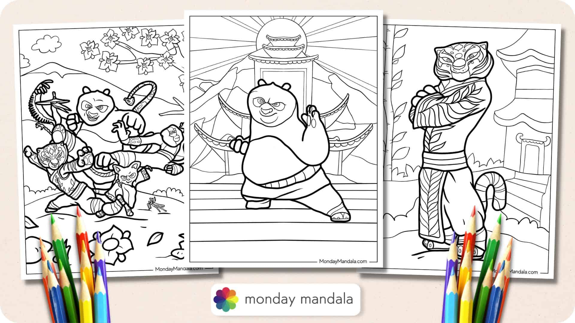 Kung fu panda coloring pages free pdf printables