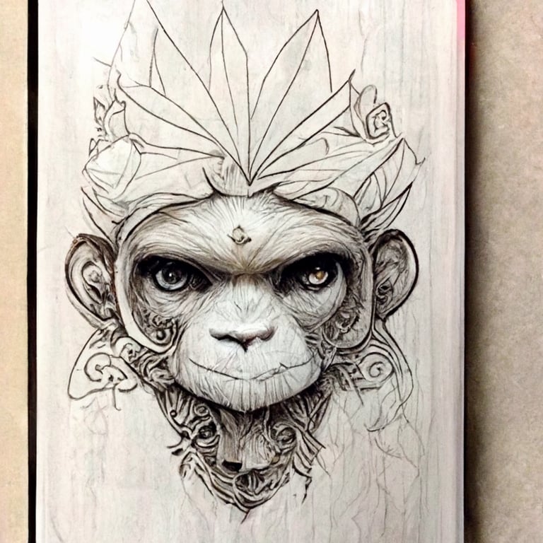 The most epic highly detailed coloring book page monkey doodles extreme coloring page art by artgerm christina mcallister andrewkmar kerby rosanes tokidoki lei melendres