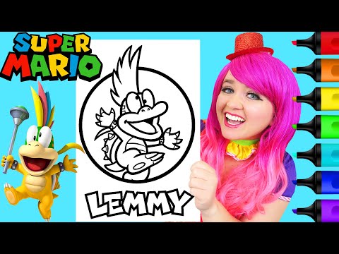 Coloring lemmy super mario markers